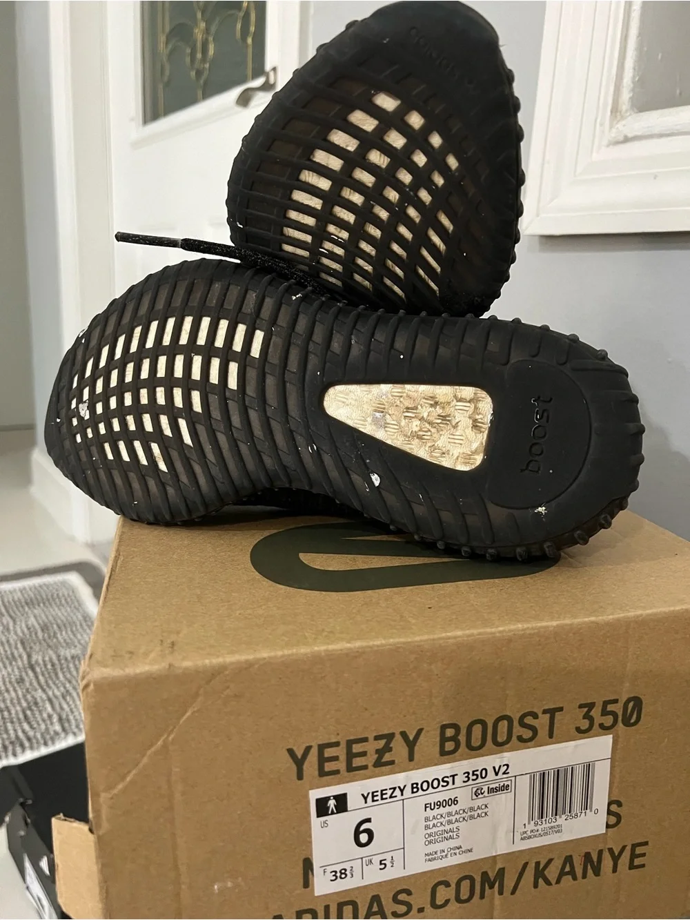 adidas Yeezy Boost 350 V2 Black with Red Heel Tab